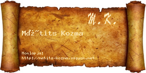 Mátits Kozma névjegykártya